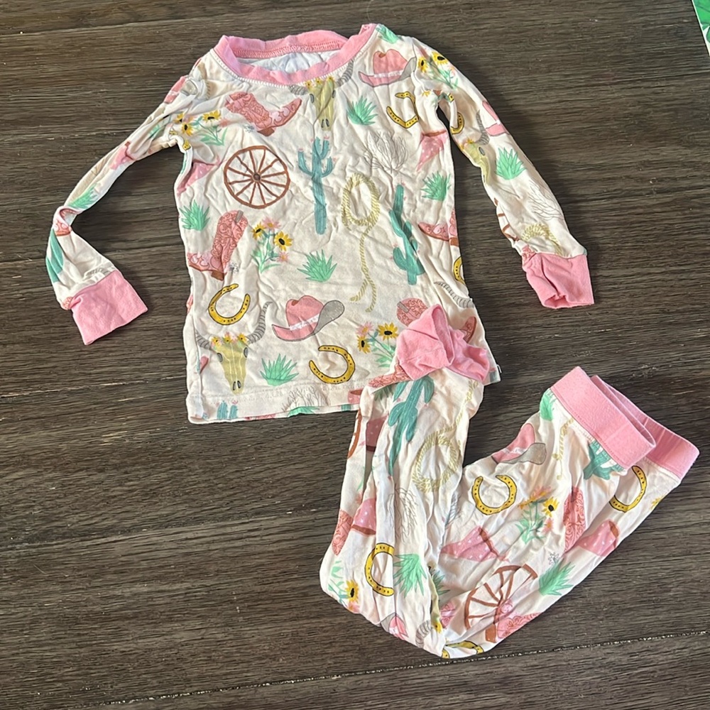 Little Sleepies Pink Ready to Rodeo long sleeve and pants set
